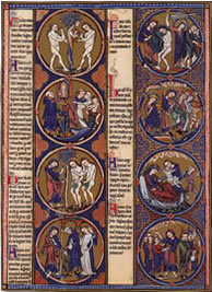 Extract of illustrated manuscript taken from the Bible of Saint Louis